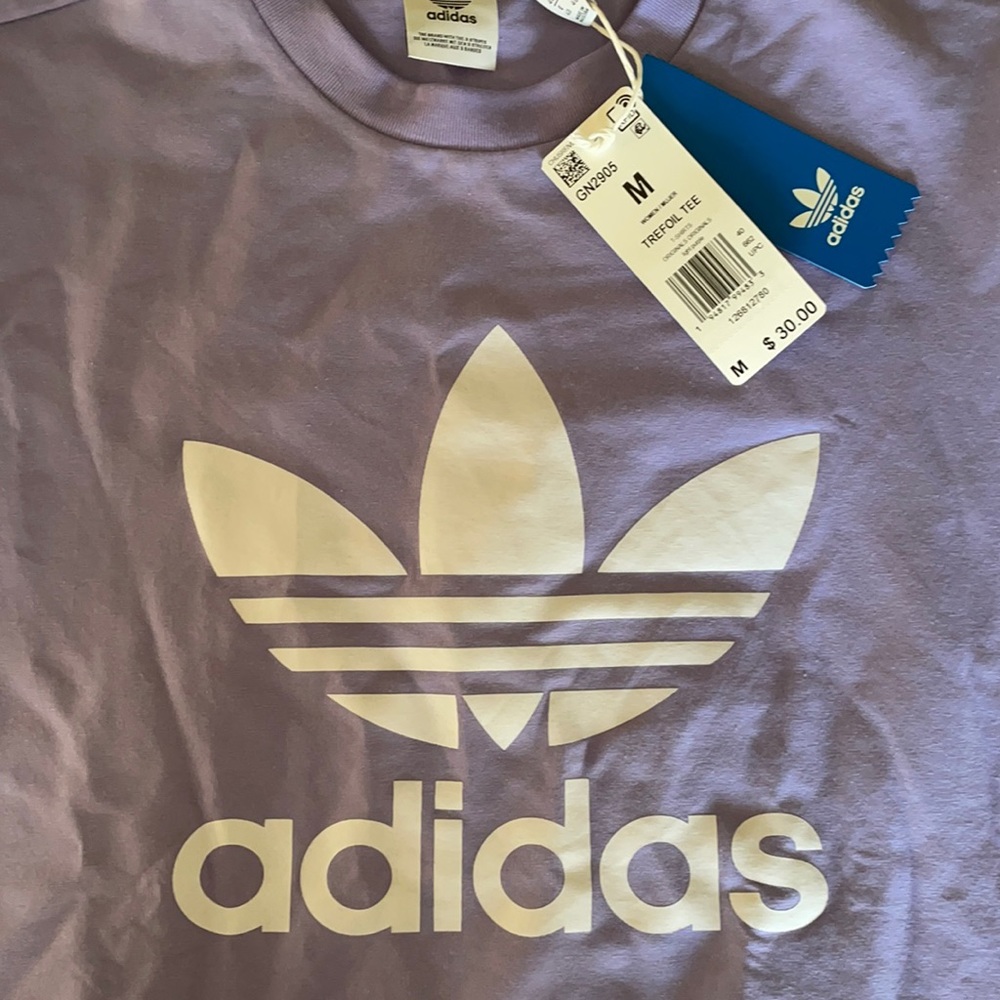 NEW adidas purple cotton/spandex tee